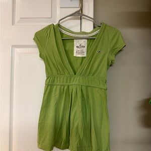 Hollister Women's Green Top Y2K